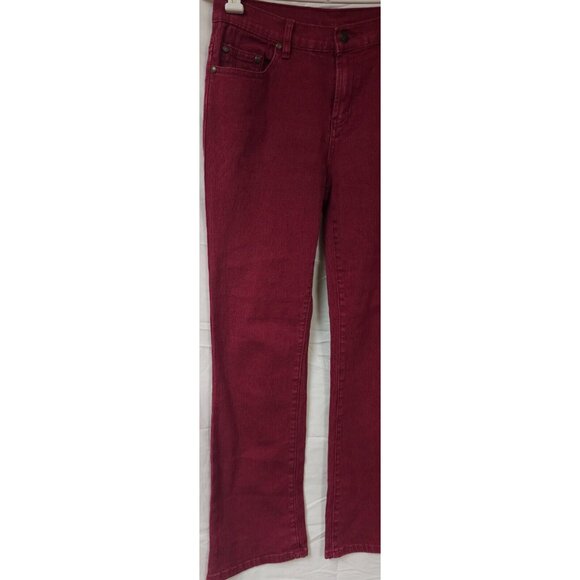 DG2 Diane Gilman Womens Red SZ 4P Mid Rise Denim Straight Leg Jeans W30 L30 - Picture 2 of 12